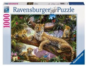 puzzle Ravensburger 1000 dílků - hrdá matka leoparda  191482