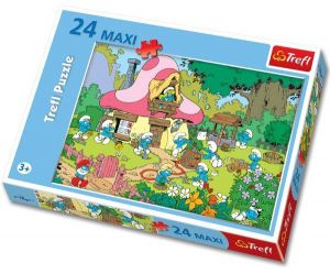 Trefl Maxi puzzle pro děti Pracovití šmoulové 24 dílků