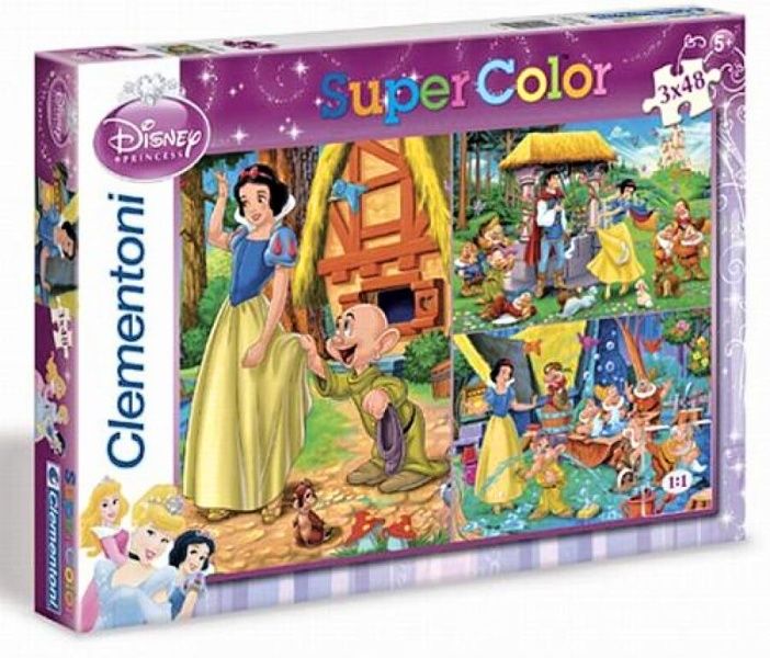 Dětské puzzle Clementoni - 3 x 48 dílků - Sněhurka a sedm trpaslíků 25160