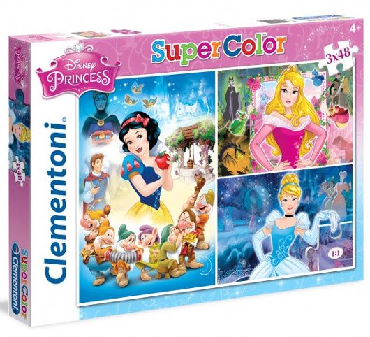 Dětské puzzle Clementoni - 3 x 48 dílků - Princezny 25211