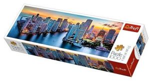 Puzzle TREFL  1000 dílků - panorama - Miami za soumraku  29027