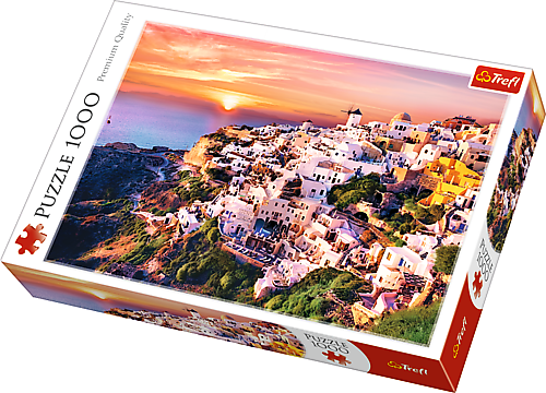 TREFL Puzzle 1000 dílků - Západ slunce nad Santorini Řecko 10435