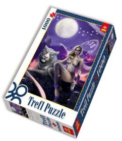 1000 dílků dívka s tygrem  - puzzle Trefl 10251