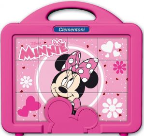 CLEMENTONI Dětské obrázkové kostky  ( kubus ) - Minnie  Mouse 12 kostek v kufříku 41340