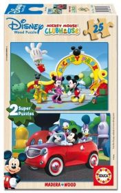 Puzzle Educa dřevěné 2 x 25 dílků -  Mickey Mouse  13470