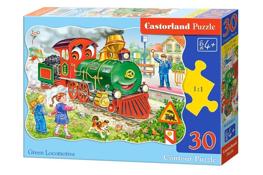 puzzle Castorland 30 dílků - Zelená lokomotíva - 03433