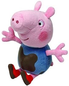TY Beanie Babies - Peppa Pig - prasátko Pepina - Tomík- zablácený  - 15 cm plyšák - plyšová  hračka