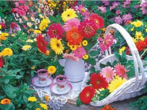1000 dílků  Čaj mezi květy -   puzzle Ravensburger 