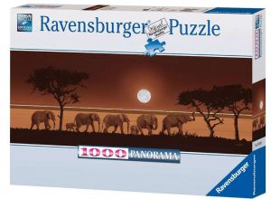 1000 dílků  Savana - Sloni  -   puzzle   Ravensburger