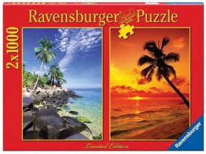 2 x 1000 dílků Tropické pláže -  puzzle Ravensburger 807775