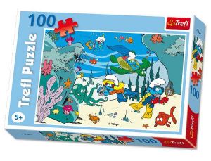 100 dílků - Šmoulové pod vodou  - puzzle Trefl  