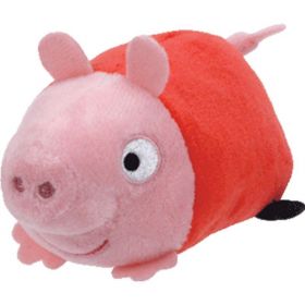TY Teeny Tys - Peppa Pig - prasátko Pepina - Peppa ležící - 10 cm plyšák - plyšová hračka