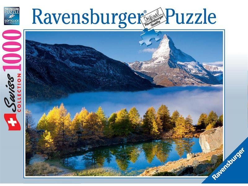 Puzzle Ravensburger 1000 dílků - Jezero pod štítem hory 193509