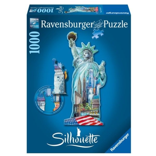 puzzle Ravensburger - tvarové 1000 dílků - Socha Svobody 161515