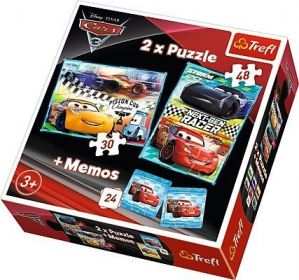 Puzzle Trefl  30 + 48 dílků + hra Memos ( pexeso ) CARS 3  90706
