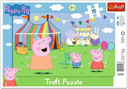 Puzzle Trefl v rámečku ( rámkové ) - Prasátko Peppa - ve veselém městečku 31276