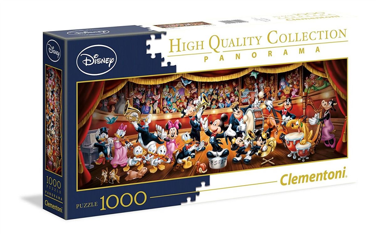 Puzzle Clementoni 1000 dílků panorama - Disney orchestr 39445