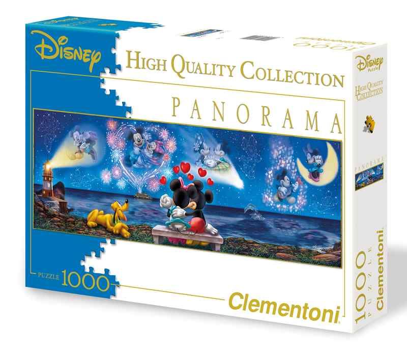 Puzzle Clementoni 1000 dílků panorama - Mickey & Minnie 39449