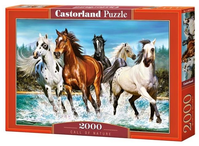 Puzzle Castorland 2000 dílků Koně v pohybu ve vodě 200702