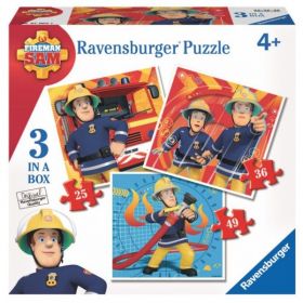 Puzzle Ravensburger 3v1  25, 36 a 49 dílků   Požárník Sam  070657