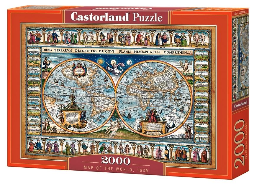 Puzzle Castorland 2000 dílků Mapa světa z r. 1639 200733