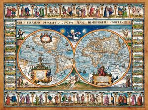 Puzzle Castorland 2000 dílků Mapa světa z r. 1639 200733