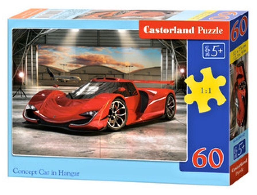 Puzzle Castorland 60 dílků - Červené auto - koncept v garáži 066162