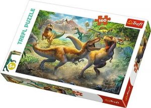 Puzzle Trefl 160 dílků - Bojující dinosauři  15360