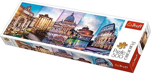 puzzle Trefl 500 dílků panorama - Cestování po Itálii - koláž - 29505