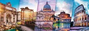 puzzle Trefl 500 dílků panorama - Cestování po Itálii - koláž - 29505