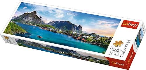 puzzle Trefl 500 dílků panorama - Lofoty Archipelag , Norsko - 29500