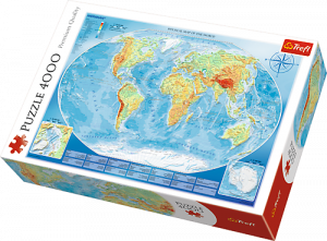 Puzzle TREFL 4000 dílků - Zeměpisná mapa 45007
