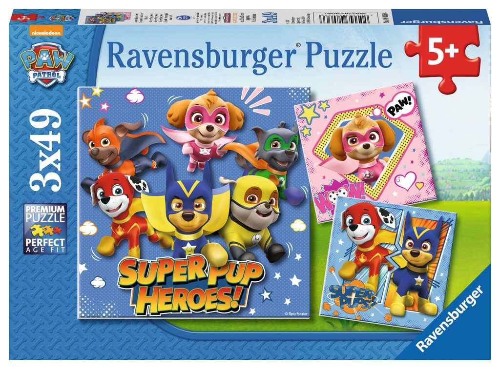 Puzzle Ravensburger 3 x 49 dílků - Psí tlapková patrola 080366