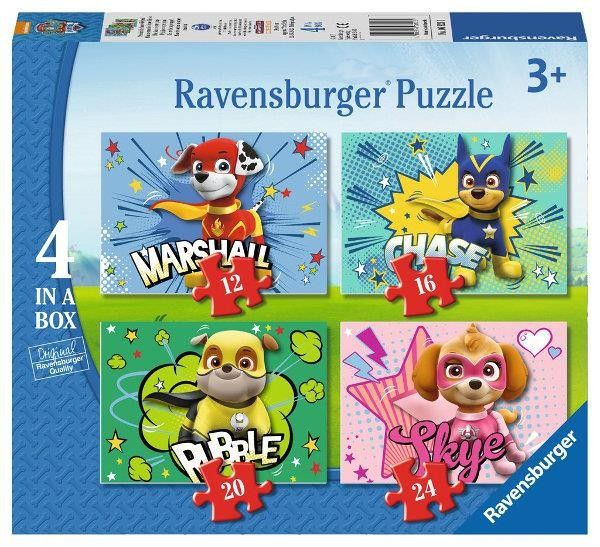Puzzle Ravensburger 4v1 12, 16, 20 a 24 dílků Psí tlapková patrola 069231