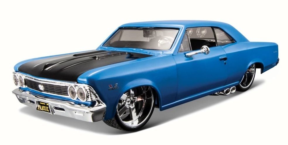 auto Maisto 1:24 Design - 1966 Chevrolet Chevelle SS 396 - modrý