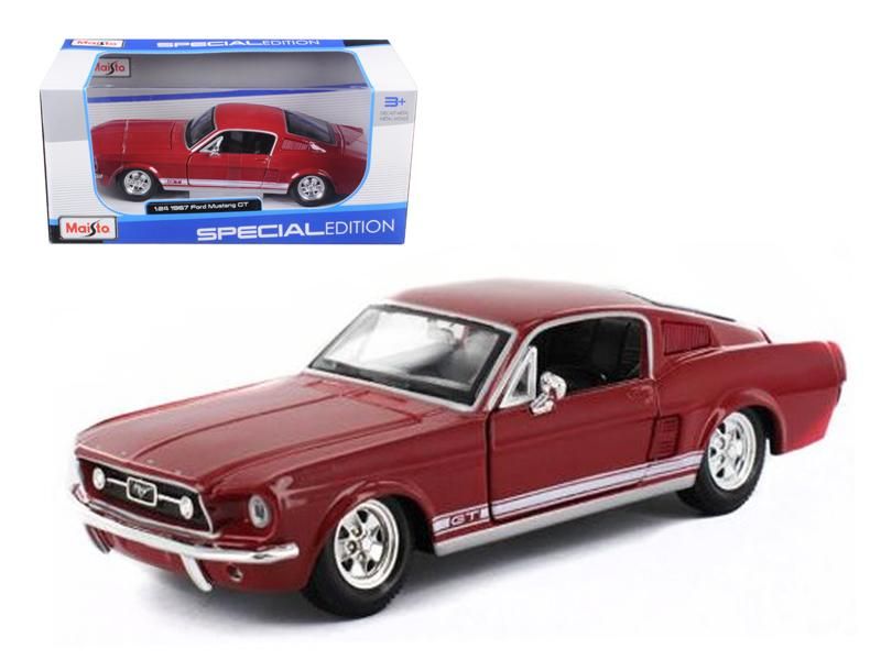 Maisto 1:24 1967 Ford Mustang GT 31260 - červená barva