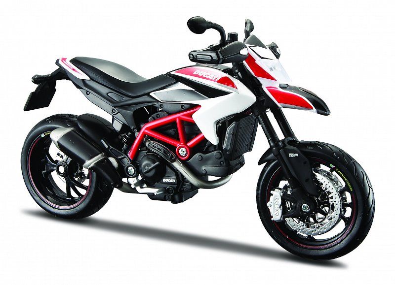 Maisto motorka 1:12 Ducati Hypermotard - bíločervená