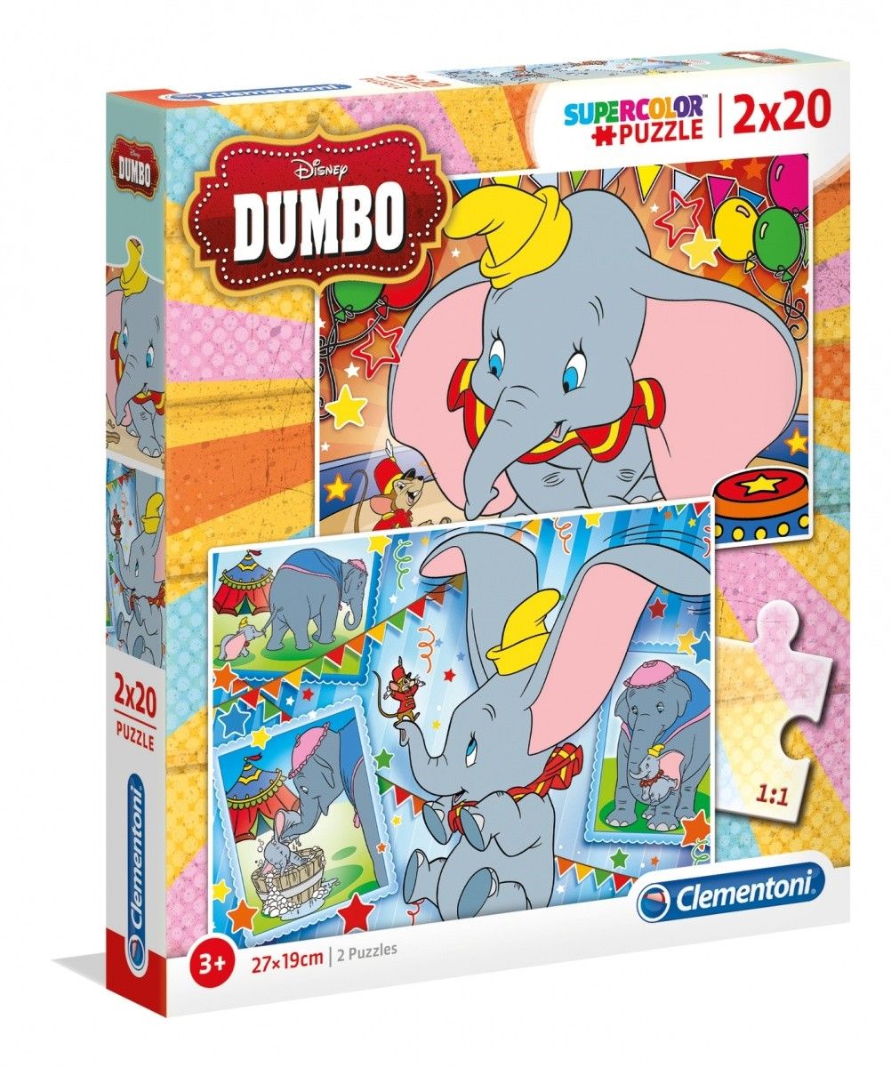 Puzzle Clementoni 2x20 dílků - Dumbo 2v1 24756