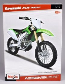 Maisto motorka 1:12 Kit - Kawasaki KX 450F - zelená