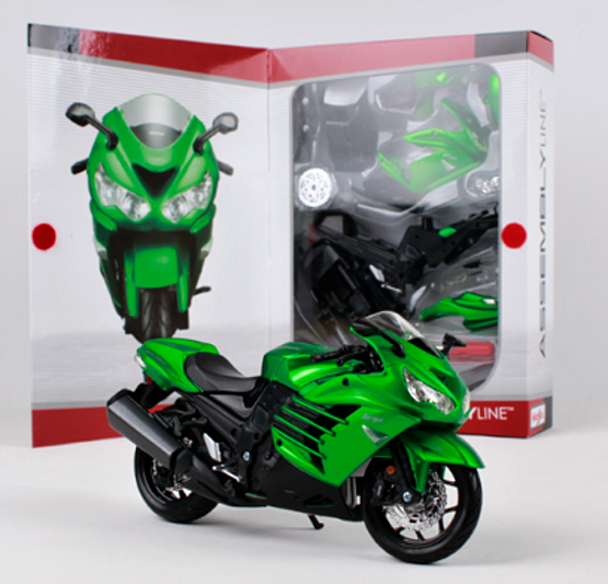 Maisto motorka 1:12 Kit - Kawasaki Ninja ZX 14R - zelená