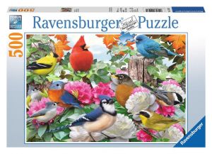 puzzle Ravensburger  500 dílků - Ptáci v zahradě 142231