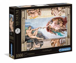 Puzzle Clementoni 1000 dílků - Museum - Michelangelo - Stvoření Adama   39496
