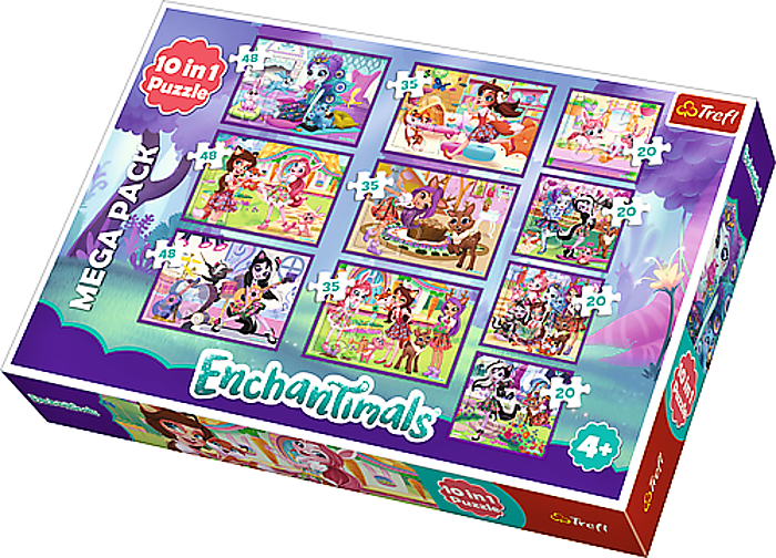 Trefl puzzle 10v1 - Mattel - Enchantimals 90354