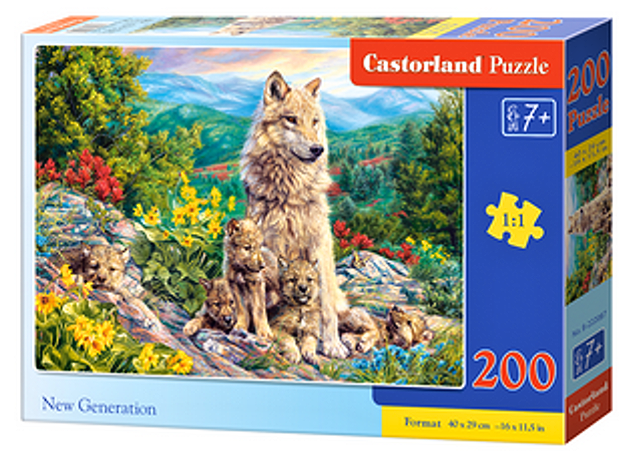 Puzzle Castorland 200 dílků premium - Nová generace ( vlci ) 222087