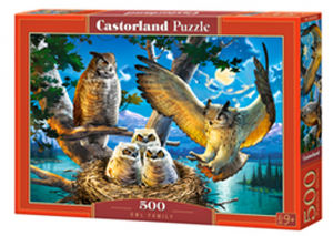 Puzzle Castorland 500 dílků - Soví rodinka 53322