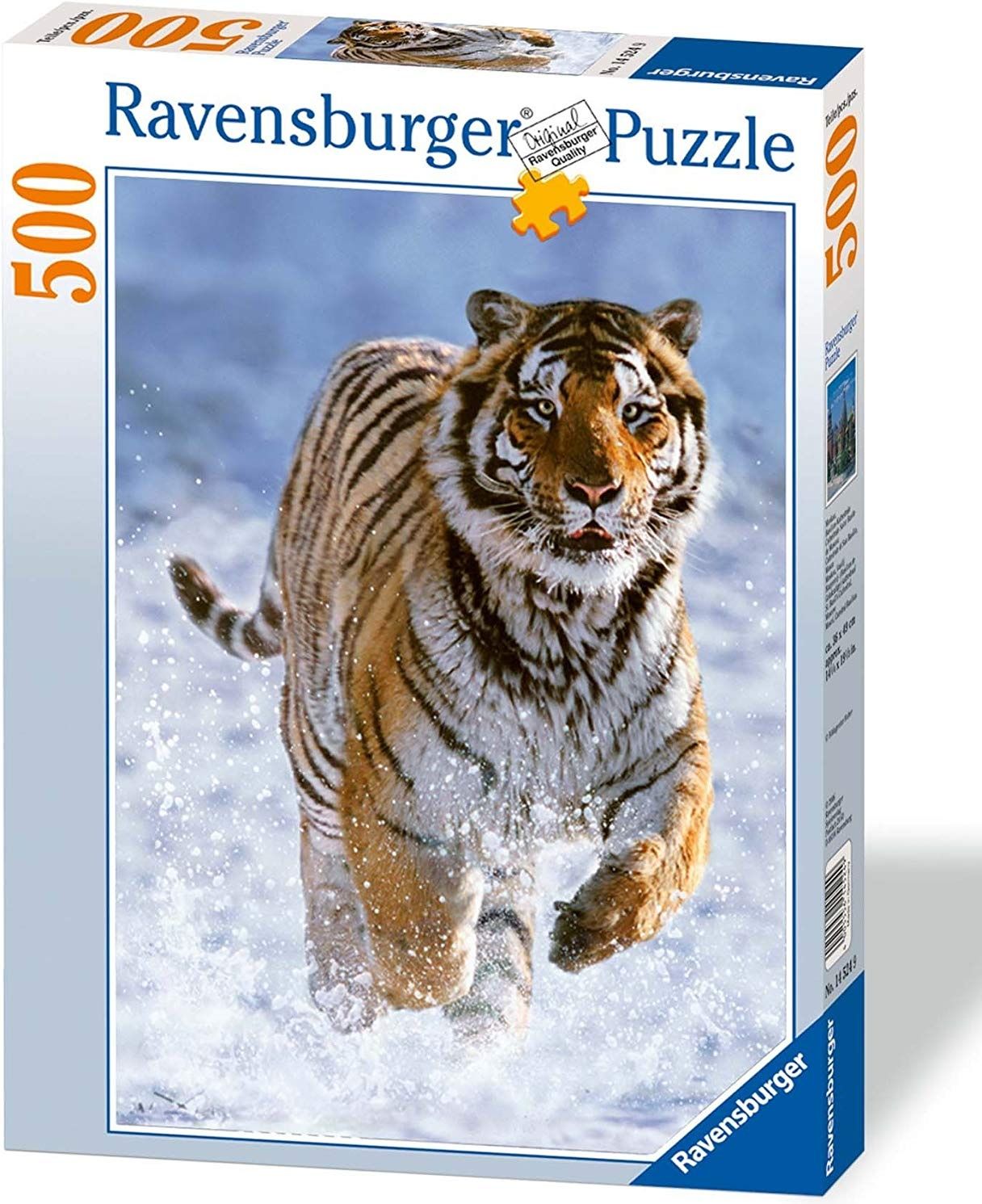 puzzle Ravensburger 500 dílků - tygr ve sněhu - 144754