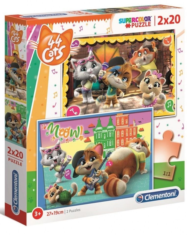 Clementoni puzzle 2x20 dílků - 44 koček - 24758