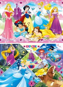 Clementoni puzzle 2x20 dílků - princezny 2v1 - 24751