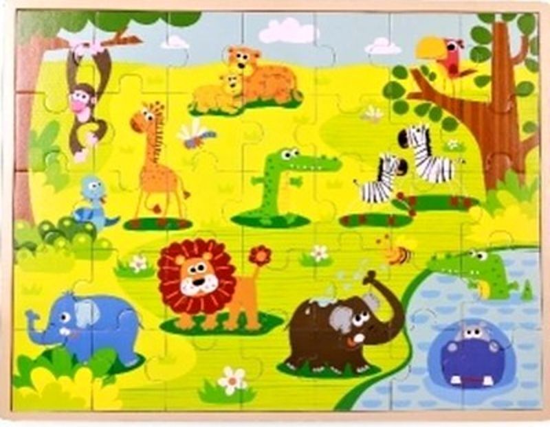 Dřěvěné puzzle Brimarex - Top Bright - 35 dílků - safari 42 x 34 cm Playme - Brimarex