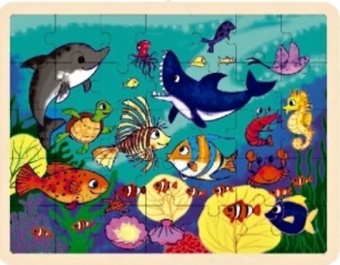 Dřěvěné puzzle Brimarex - Top Bright - 35 dílků - útes 40 x 30 cm Playme - Brimarex